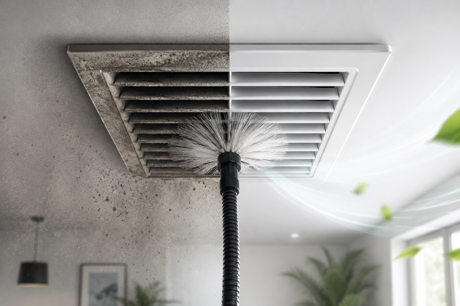 Air vent cleaning - before and after service