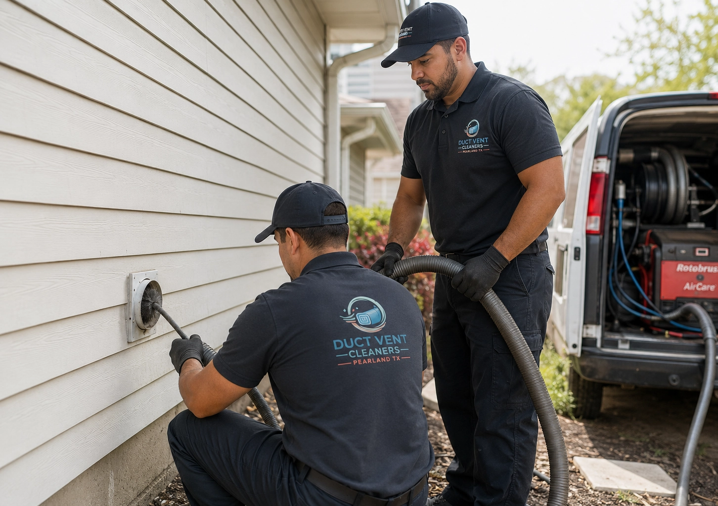 Professional dryer vent cleaning team